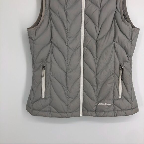 EDDIE BAUER EB700 Gray Zip Up Puffer Vest Womens Size Medium - Picture 6 of 8